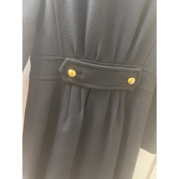 y2k Milly of New York Black Wool Blend Military Peacoat Gold Buttons size 4 - Picture 15 of 16